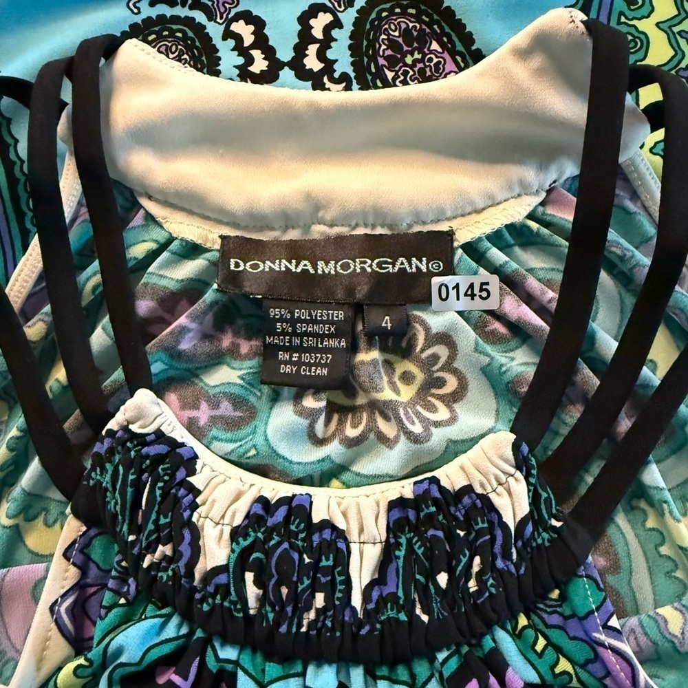Donna Morgan Women’s Paisley Scarf Print Polyester Spandex Dress Size S - Picture 12 of 12
